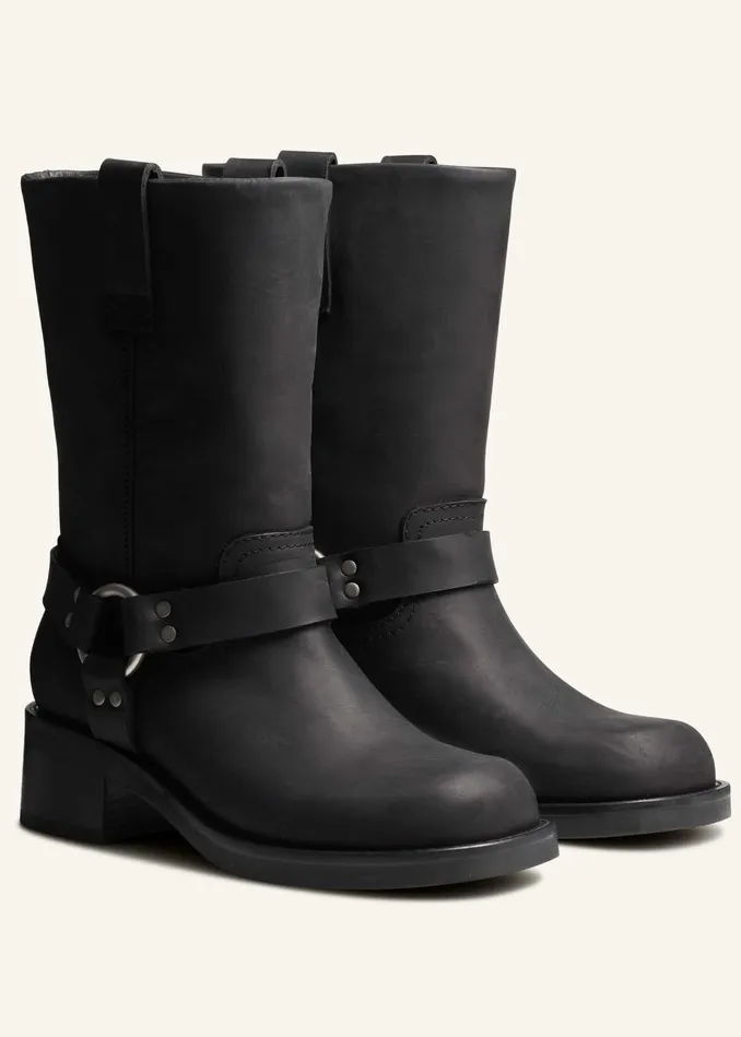 Women Biker Boot Black MEEM