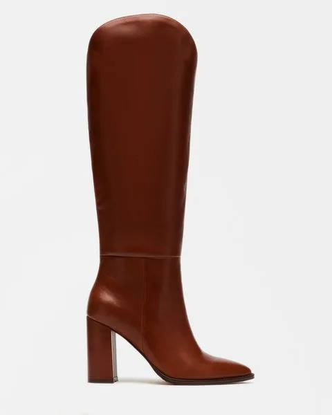 Women BIXBY COGNAC LEATHER Cognac Leather Steve Madden Boots and Booties