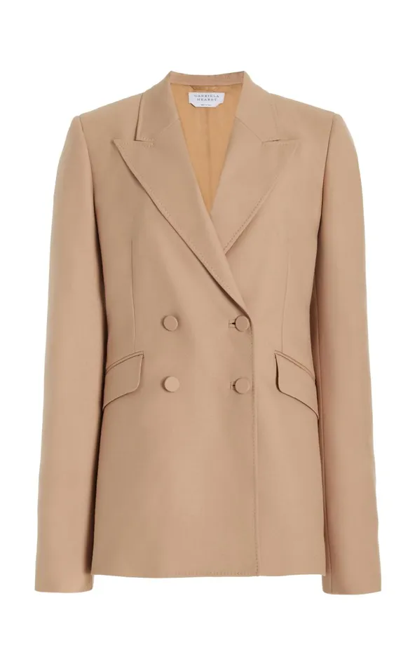 Women Blazers and Vests Gabriela Hearst Stephanie Blazer In Camel Virgin Wool Twill