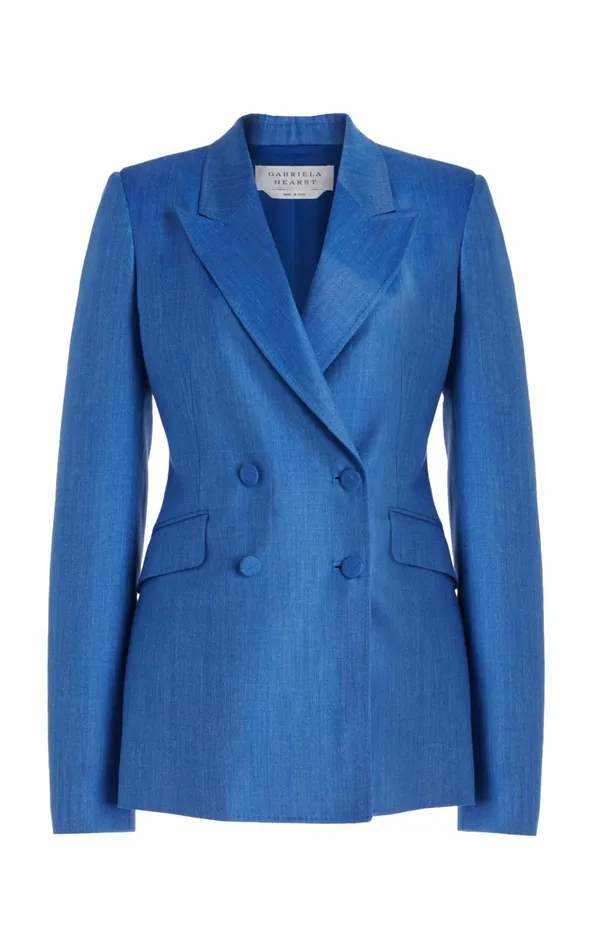 Women Blazers and Vests Gabriela Hearst Stephanie Blazer In Sapphire Virgin Wool And Silk Linen Women Blazers and Vests Gabriela Hearst Stephanie Blazer In Sapphire Virgin Wool And Silk Linen
