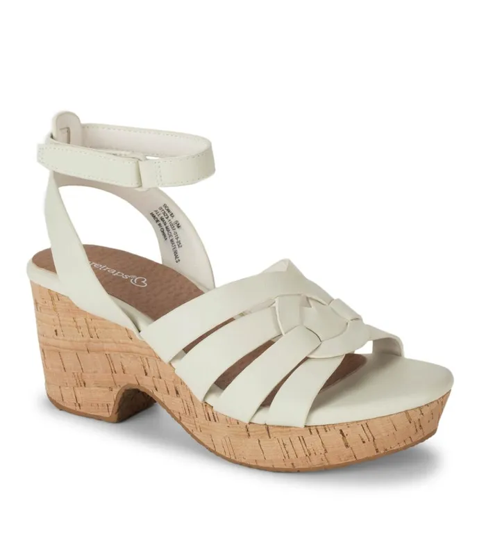 Women Bonita Wedge Sandal Cream Baretraps Wedge Sandals