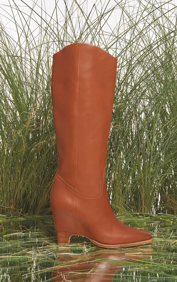 Women Boots Gabriela Hearst Cora High Knee Boot In Cognac Leather