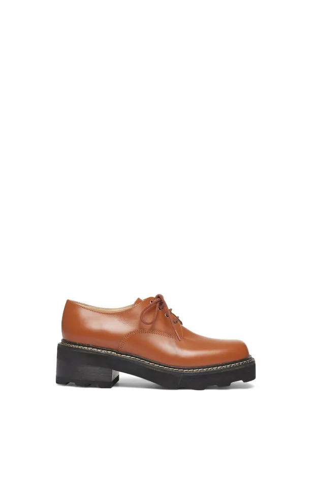 Women Boots Gabriela Hearst Tera Brogue In Cognac Leather