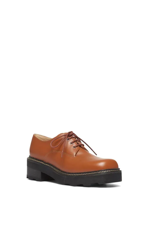 Women Boots Gabriela Hearst Tera Brogue In Cognac Leather