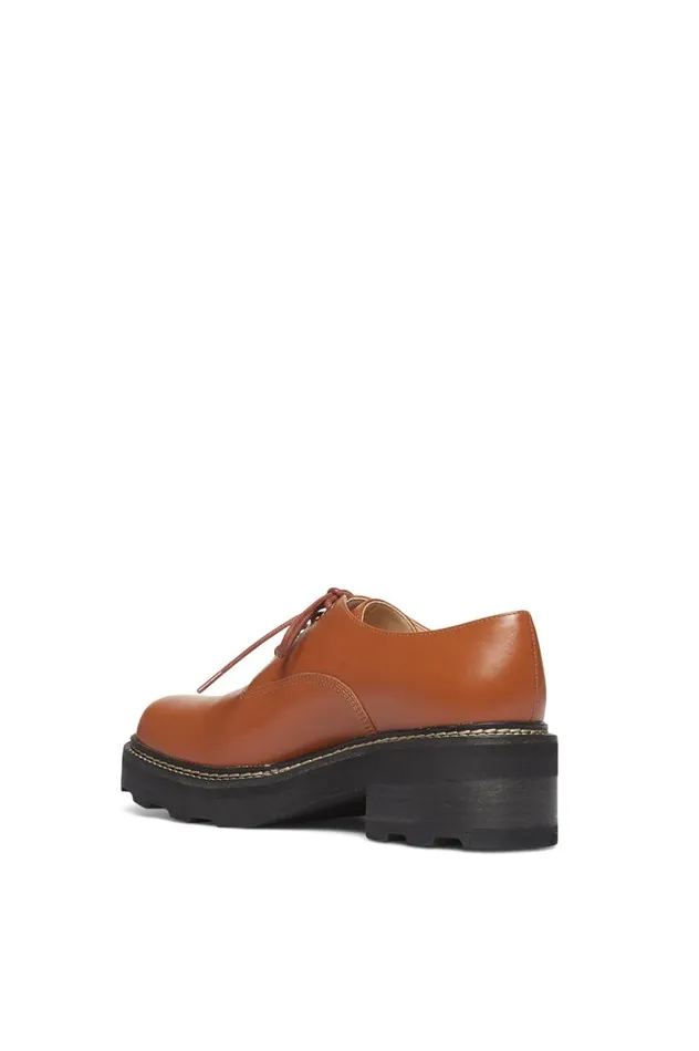 Women Boots Gabriela Hearst Tera Brogue In Cognac Leather