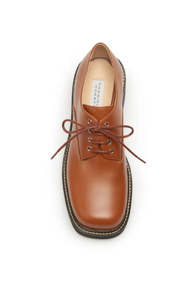 Women Boots Gabriela Hearst Tera Brogue In Cognac Leather