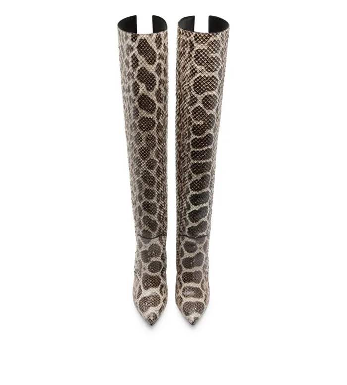 Women Boots Tom Ford Anaconda Over The Knee Boot Brownbeige Women Boots Tom Ford Anaconda Over The Knee Boot Brownbeige