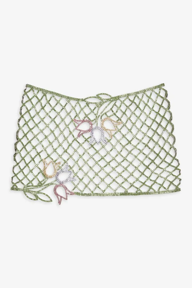 Women Bottoms For Love and Lemons Tulip Grid Rhinestone Skirt Green Women Bottoms For Love and Lemons Tulip Grid Rhinestone Skirt Green