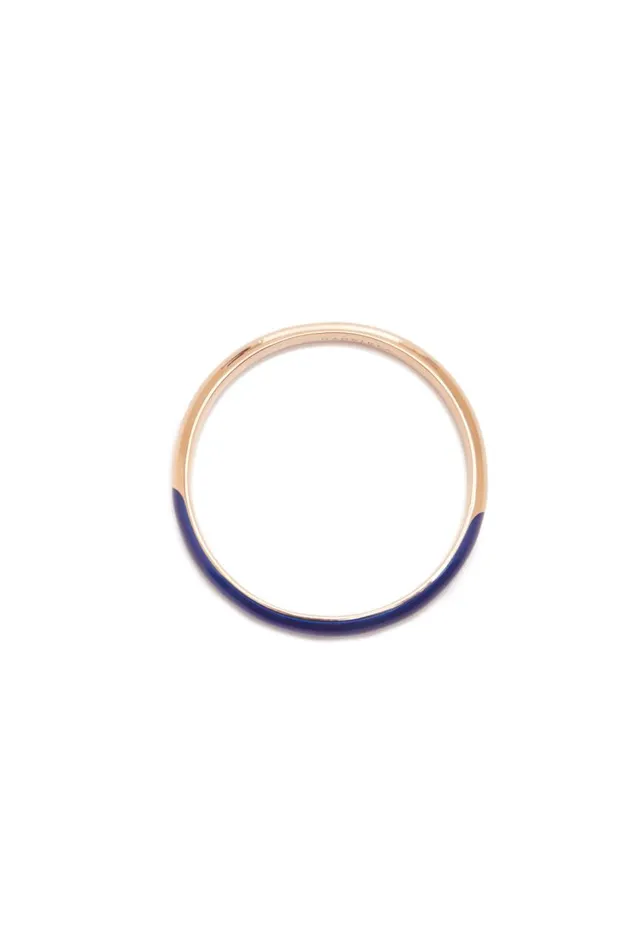 Women Bracelets Gabriela Hearst Vitreous Blue Enamel and 18K Gold Bangle