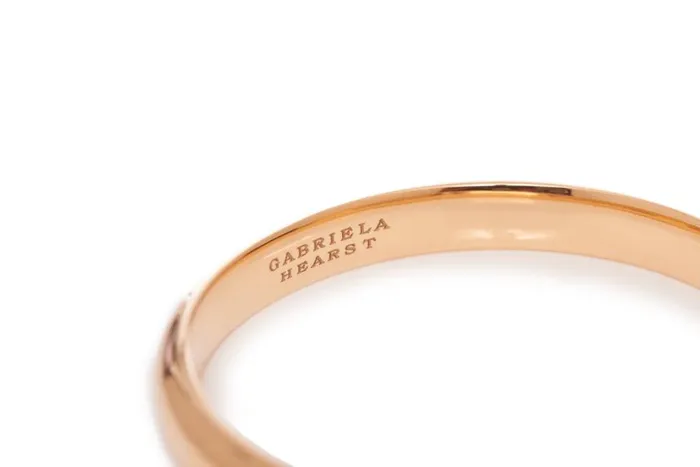 Women Bracelets Gabriela Hearst Vitreous Blue Enamel and 18K Gold Bangle