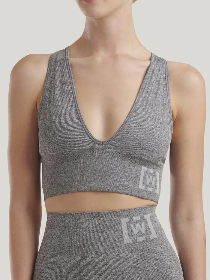 Women Bras Wolford Shaping Athleisure Crop Top Bra Grey Melange