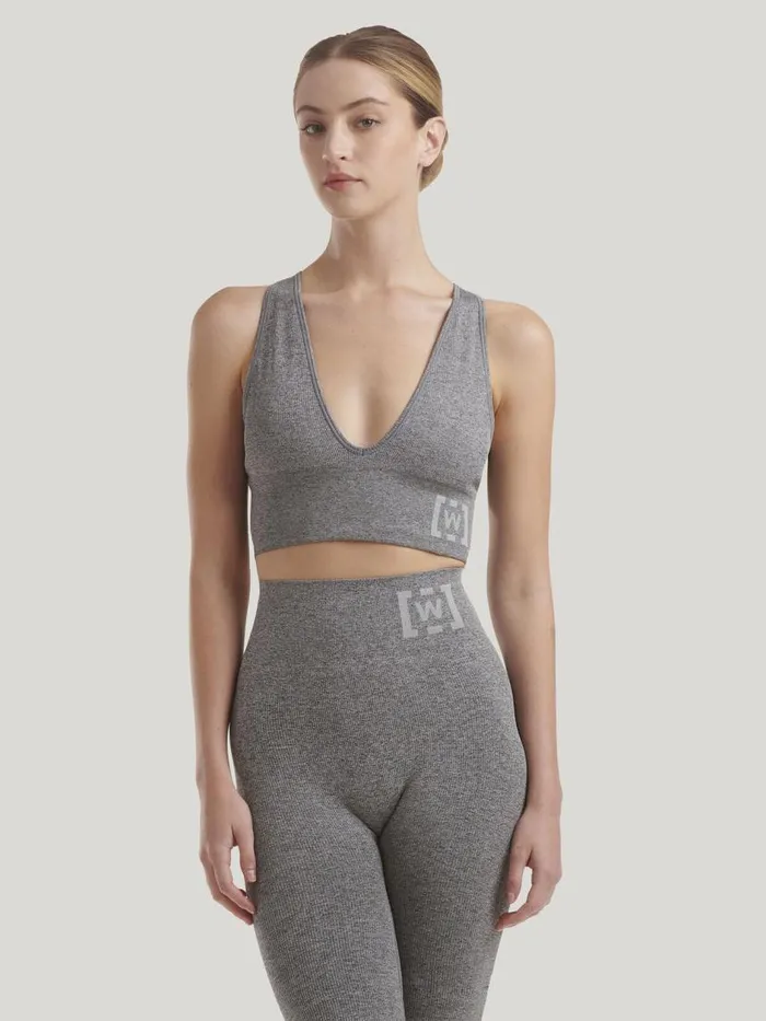 Women Bras Wolford Shaping Athleisure Crop Top Bra Grey Melange