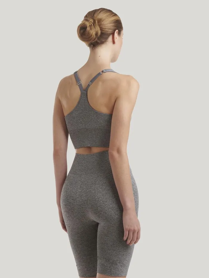 Women Bras Wolford Shaping Athleisure Crop Top Bra Grey Melange