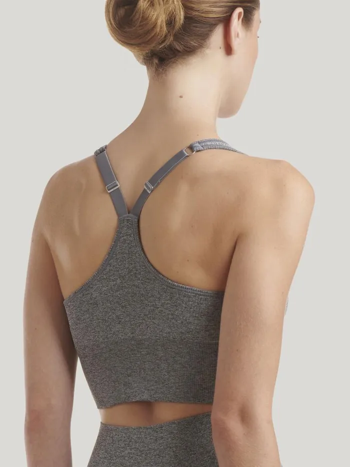 Women Bras Wolford Shaping Athleisure Crop Top Bra Grey Melange