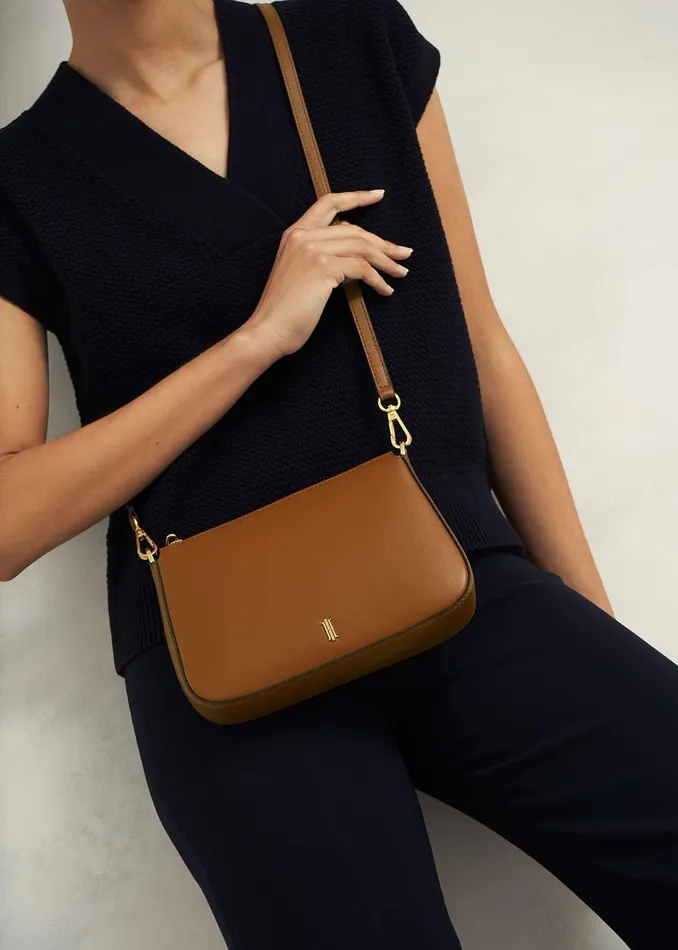 Women Briella Leather Crossbody Bag Tan Hobbs Bags