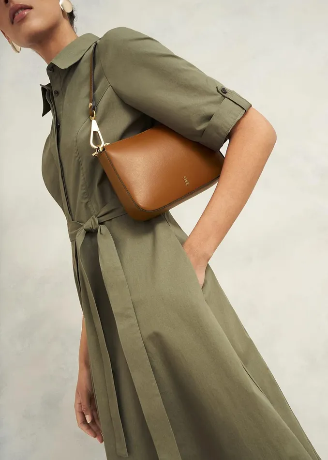 Women Briella Leather Crossbody Bag Tan Hobbs Bags
