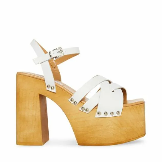 Women CAILEEN WHITE LEATHER White Leather Steve Madden Heels