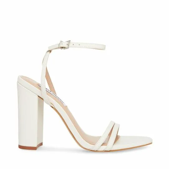 Women CANDID WHITE LEATHER White Leather Steve Madden Heels