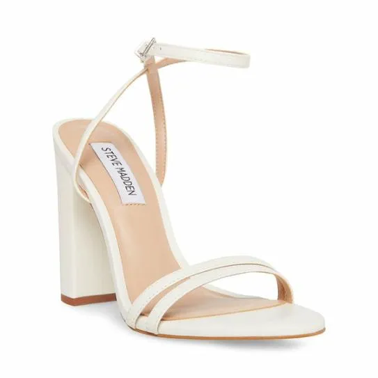 Women CANDID WHITE LEATHER White Leather Steve Madden Heels Women CANDID WHITE LEATHER White Leather Steve Madden Heels
