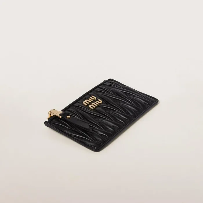 Women Card Holders Miu Miu Matelass Nappa Leather Envelope Wallet Black Women Card Holders Miu Miu Matelass Nappa Leather Envelope Wallet Black