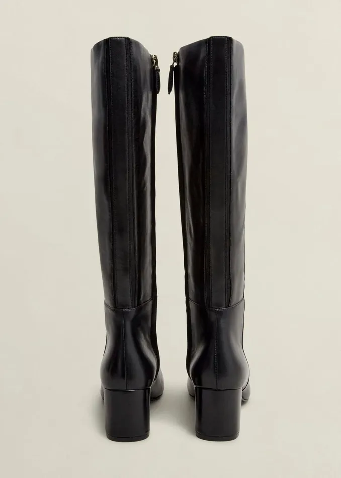 Women Caroline Leather Knee Boots Black Hobbs Boots