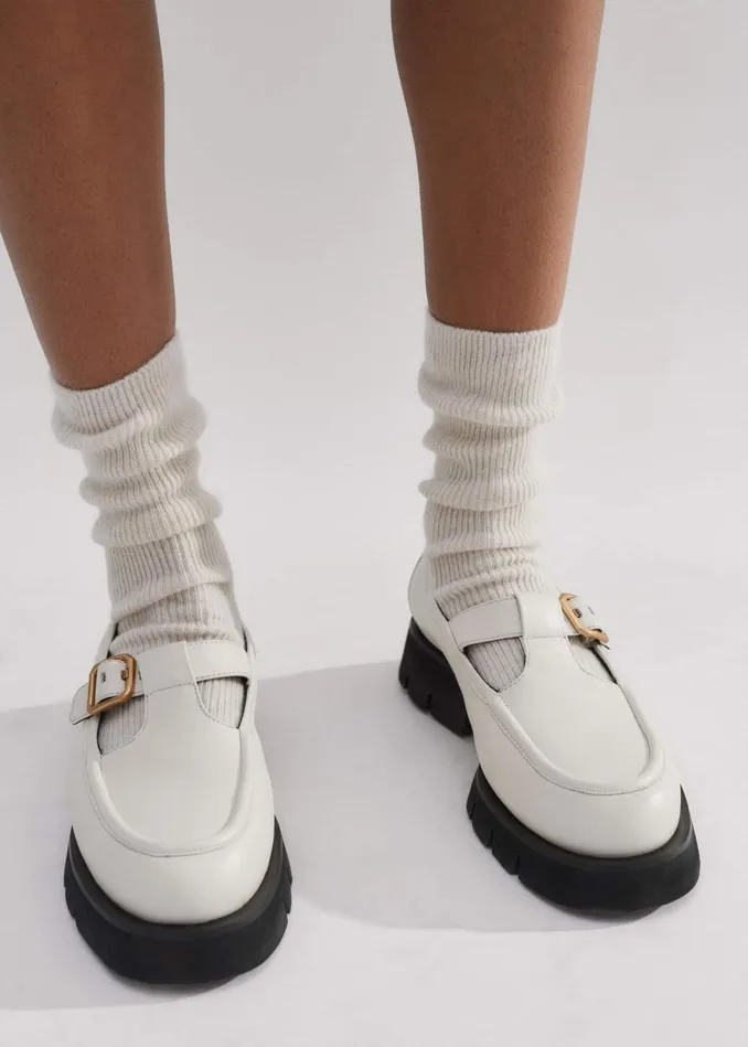 Women Cashmere Blend Socks Oatmeal MEEM