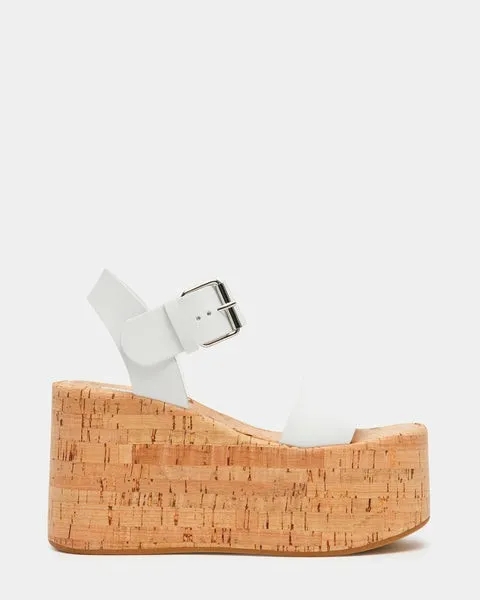 Women CASPIAN WHITE LEATHER White Leather Steve Madden Sandals
