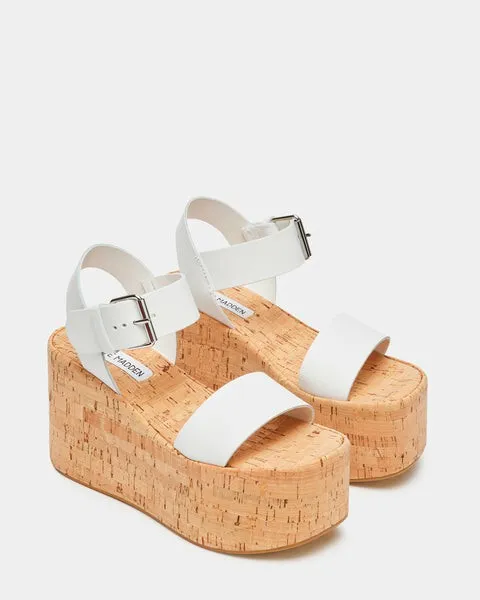 Women CASPIAN WHITE LEATHER White Leather Steve Madden Sandals Women CASPIAN WHITE LEATHER White Leather Steve Madden Sandals