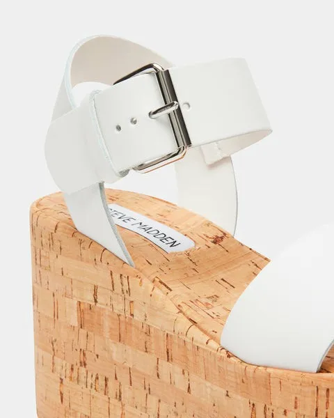 Women CASPIAN WHITE LEATHER White Leather Steve Madden Sandals Women CASPIAN WHITE LEATHER White Leather Steve Madden Sandals