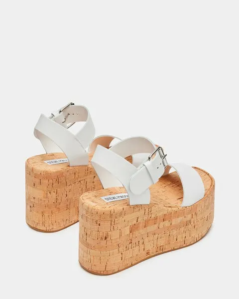 Women CASPIAN WHITE LEATHER White Leather Steve Madden Sandals Women CASPIAN WHITE LEATHER White Leather Steve Madden Sandals