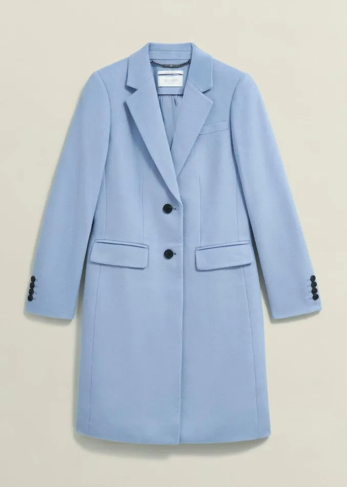Women Cavendish Wool Coat Pale Blue Hobbs Coats and Jackets
