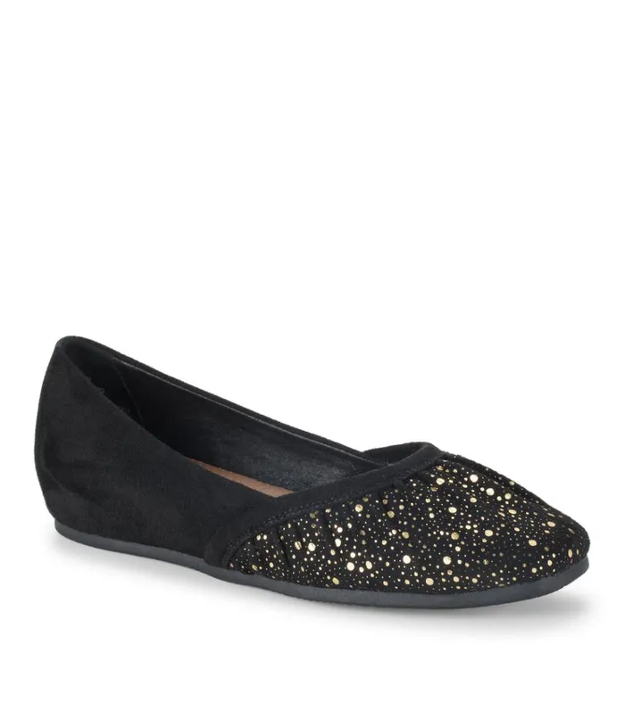 Women Charlie Flat Blackold Gold Baretraps Flats and Loafers