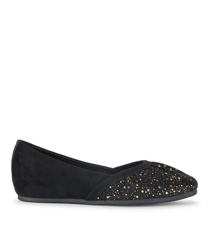 Women Charlie Flat Blackold Gold Baretraps Flats and Loafers