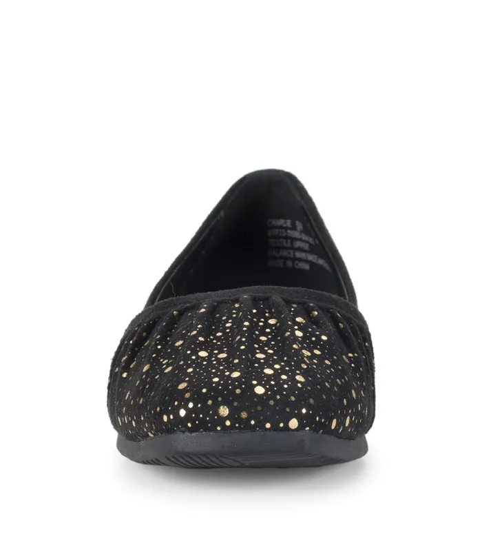 Women Charlie Flat Blackold Gold Baretraps Flats and Loafers