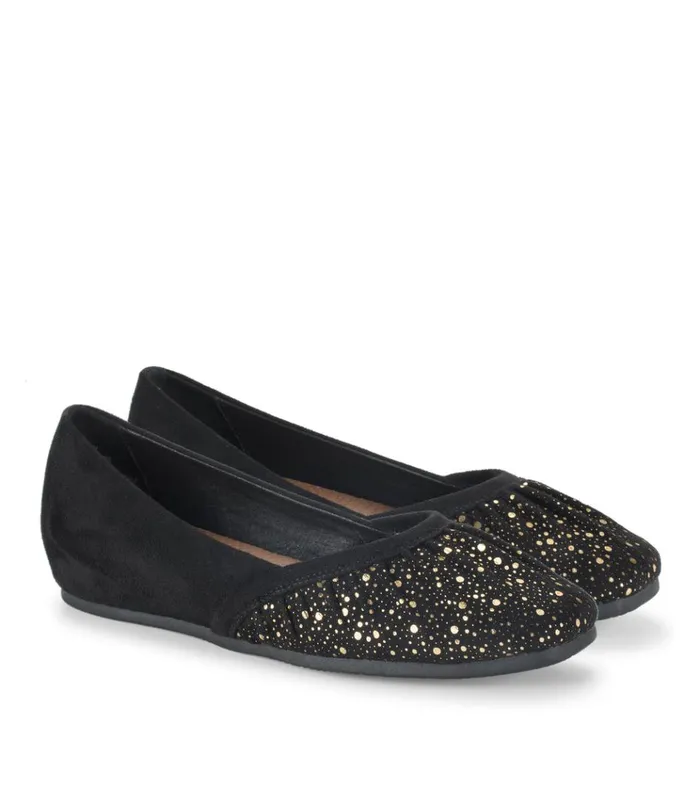 Women Charlie Flat Blackold Gold Baretraps Flats and Loafers