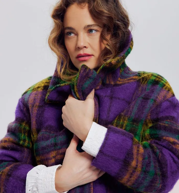 Women Checked Coat 8211 Multicolour Print Promod Coats Women Checked Coat 8211 Multicolour Print Promod Coats
