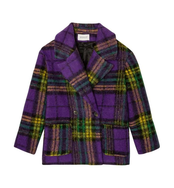 Women Checked Coat 8211 Multicolour Print Promod Coats Women Checked Coat 8211 Multicolour Print Promod Coats