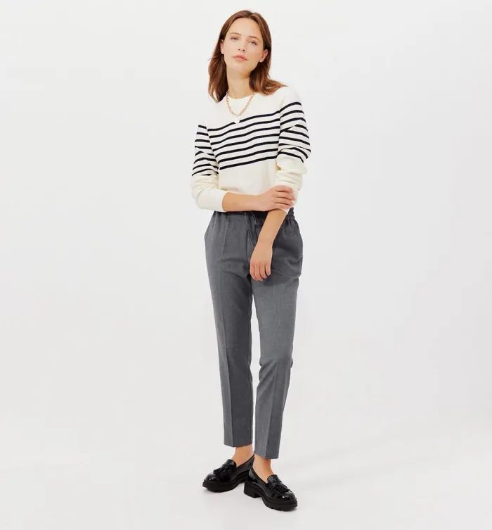 Women Checked Jogging Trousers 8211 Dark Grey Promod Trousers