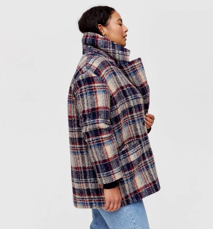 Women Checked WoolBlend Jacket 8211 Multicolour Print Promod Coats