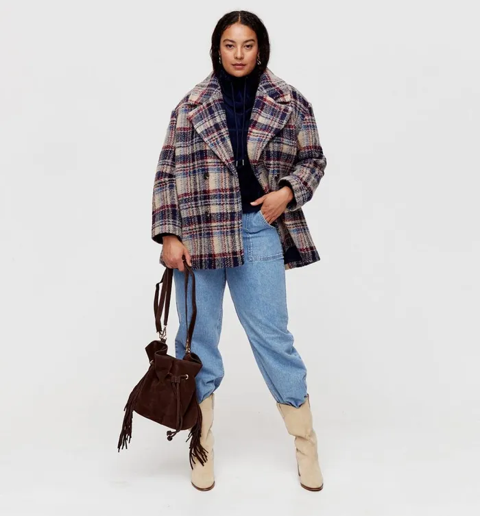 Women Checked WoolBlend Jacket 8211 Multicolour Print Promod Coats Women Checked WoolBlend Jacket 8211 Multicolour Print Promod Coats