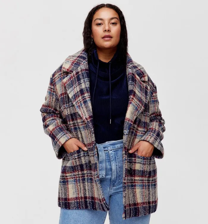 Women Checked WoolBlend Jacket 8211 Multicolour Print Promod Coats Women Checked WoolBlend Jacket 8211 Multicolour Print Promod Coats