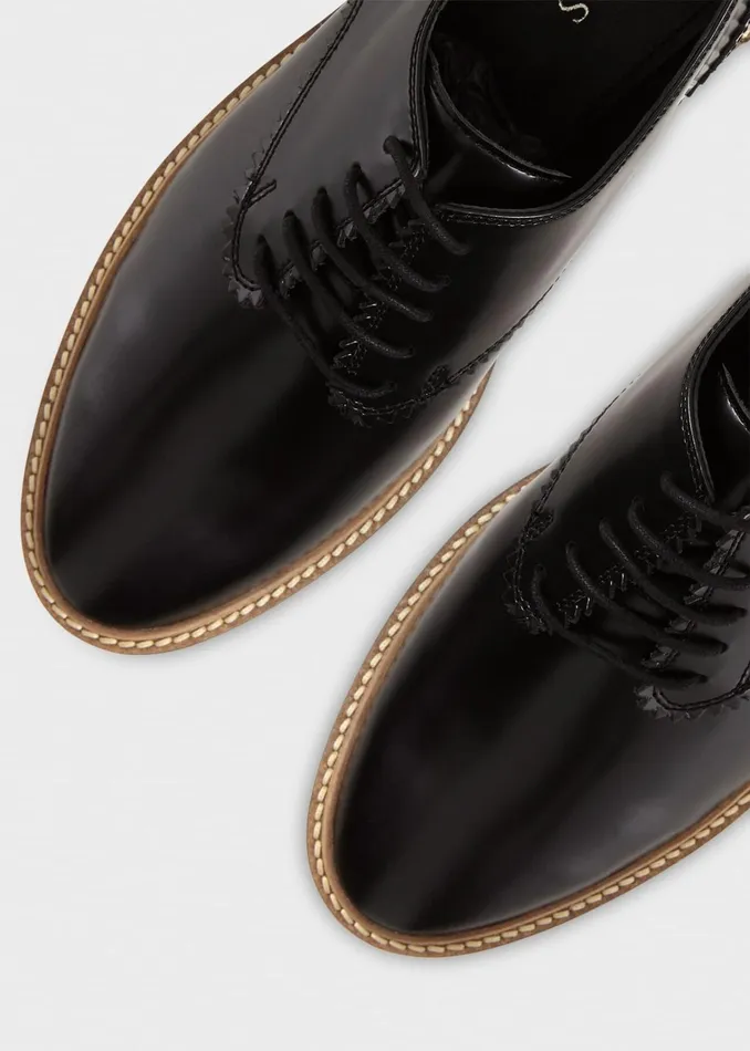 Women Chelsey LaceUp Black Hobbs Flats