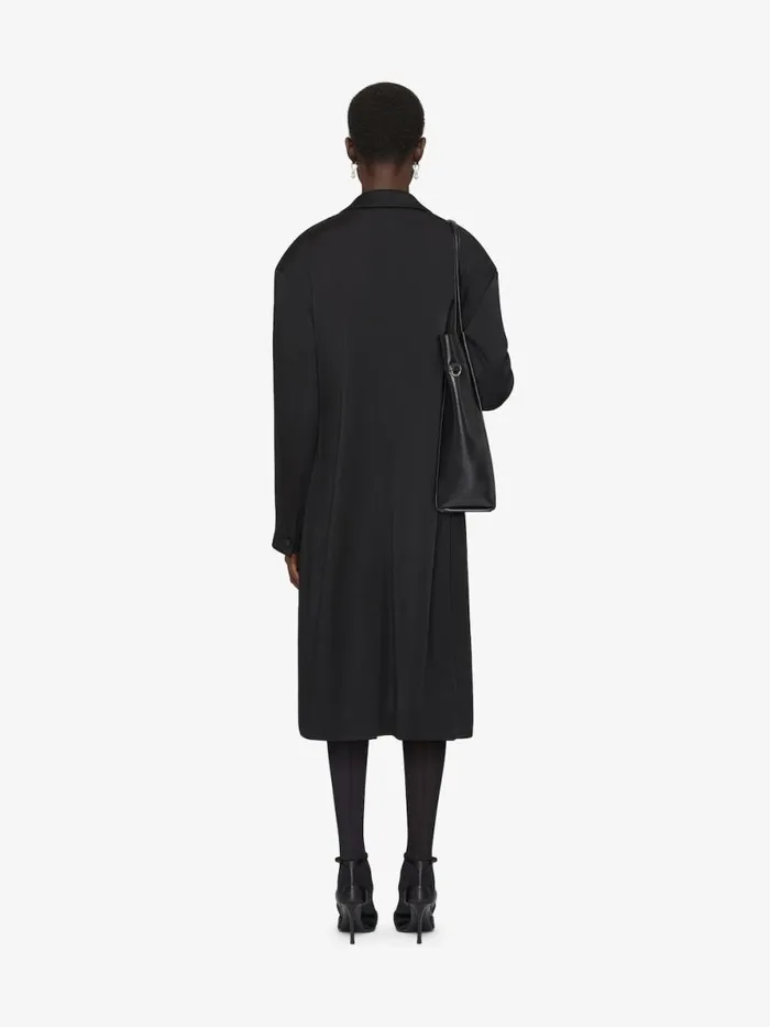 Women Coats and Jackets Givenchy Coat In Crepe And Satin Black