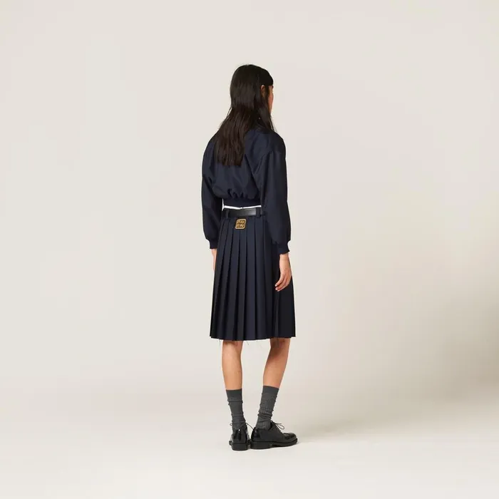 Women Coats And Jackets Miu Miu Batavia Bomber Jacket Navy