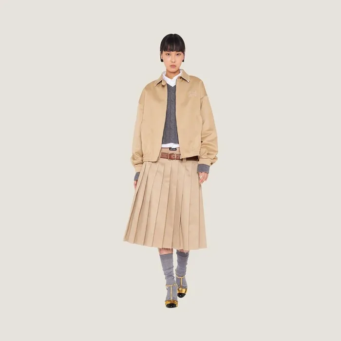 Women Coats And Jackets Miu Miu Oversized Chino Blouson Jacket Cord