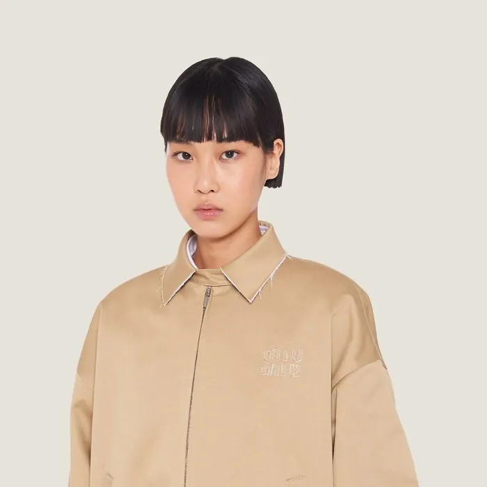 Women Coats And Jackets Miu Miu Oversized Chino Blouson Jacket Cord