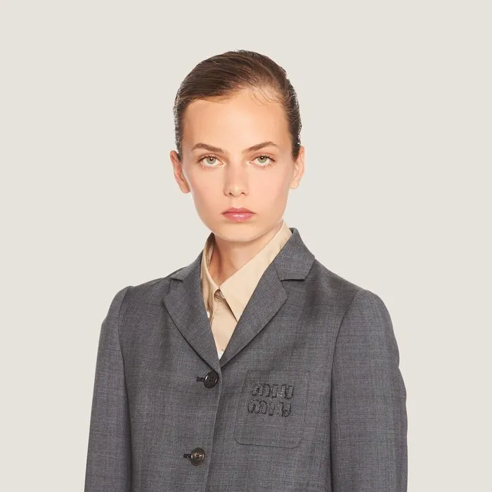 Women Coats And Jackets Miu Miu Singlebreasted Prince Of Wales Check Jacket Slate Gray Women Coats And Jackets Miu Miu Singlebreasted Prince Of Wales Check Jacket Slate Gray