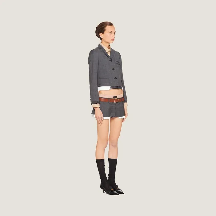 Women Coats And Jackets Miu Miu Singlebreasted Prince Of Wales Check Jacket Slate Gray Women Coats And Jackets Miu Miu Singlebreasted Prince Of Wales Check Jacket Slate Gray
