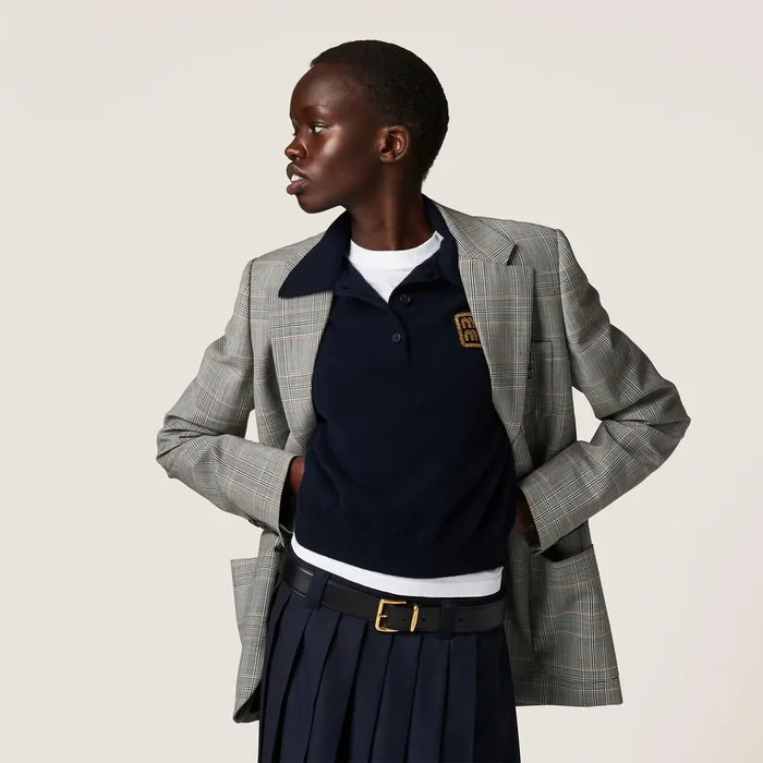 Women Coats And Jackets Miu Miu Singlebreasted Prince Of Wales Checked Jacket Cinnamon Women Coats And Jackets Miu Miu Singlebreasted Prince Of Wales Checked Jacket Cinnamon