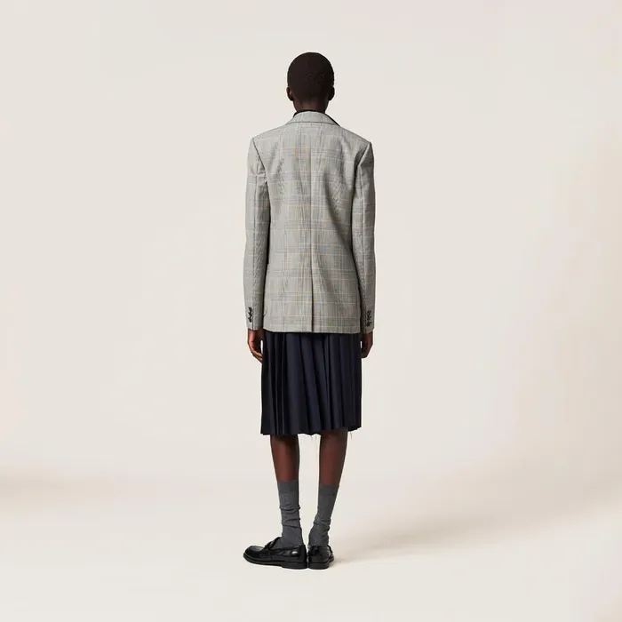 Women Coats And Jackets Miu Miu Singlebreasted Prince Of Wales Checked Jacket Cinnamon Women Coats And Jackets Miu Miu Singlebreasted Prince Of Wales Checked Jacket Cinnamon